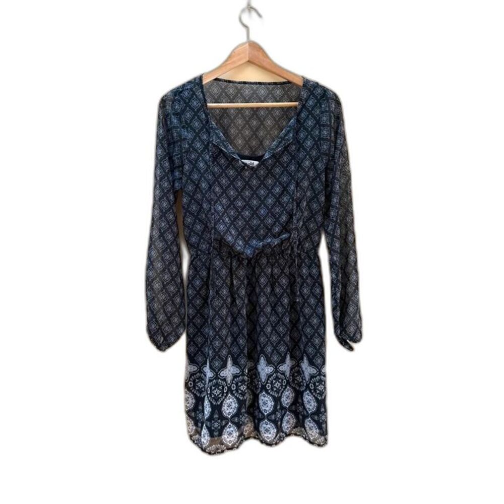 Women’s Juniors medium MUDD black Dress lined / sheer overlay all seasons boho